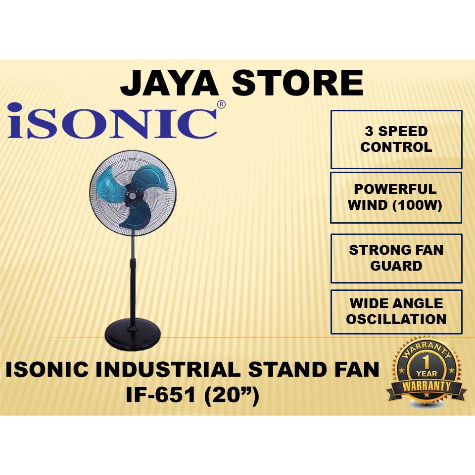 Isonic Industrial Stand Fan 20" KIPAS BERDIRI BESI IF-651 | Shopee Malaysia