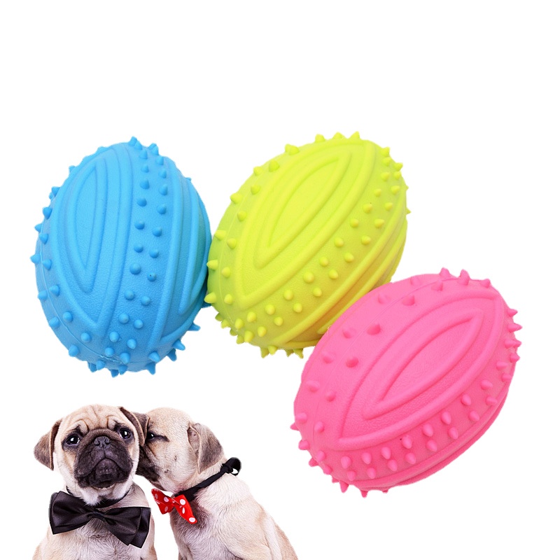 Pet TPR Rugby Toys Landmine Bite Resistance Toys High-quality Molar Rubber Balls for Cats and Dogs toys