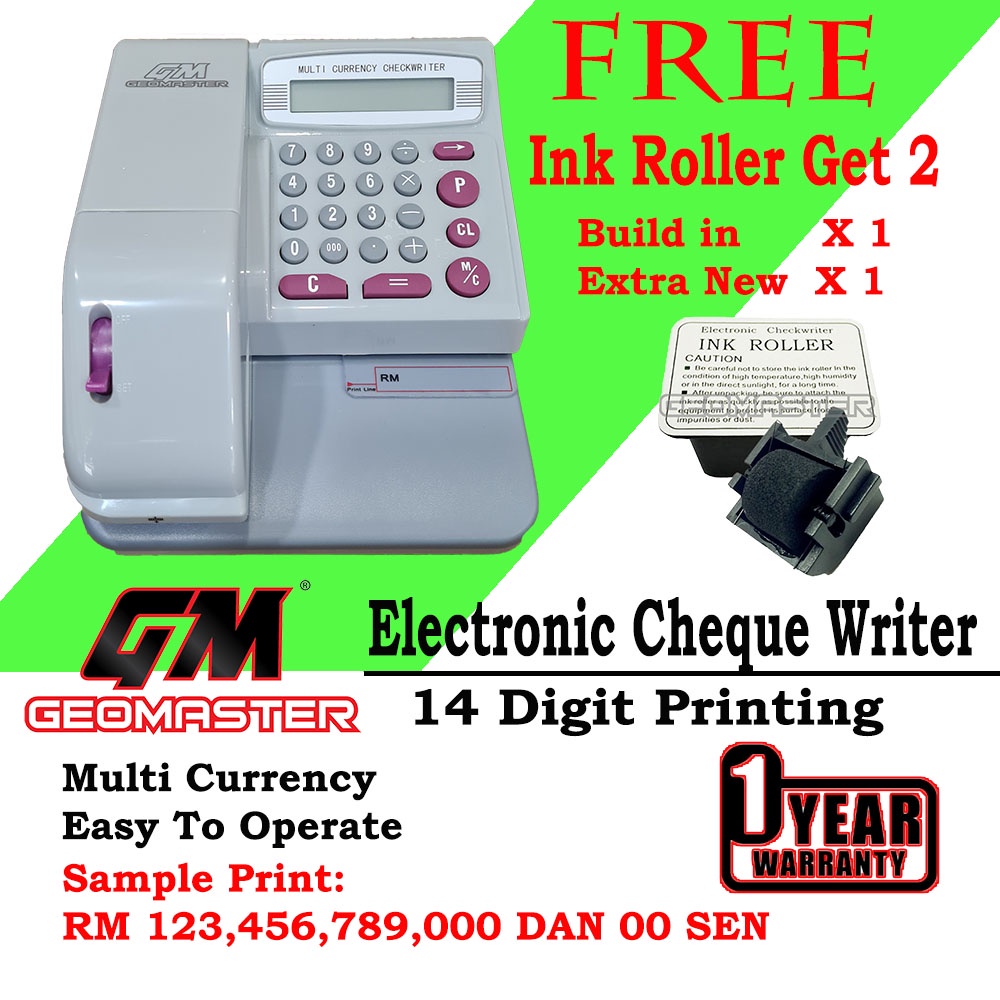 Geomaster Cheque Writer , Multi Currency Check writer , Cheque Printer machine Stock Ready Fast