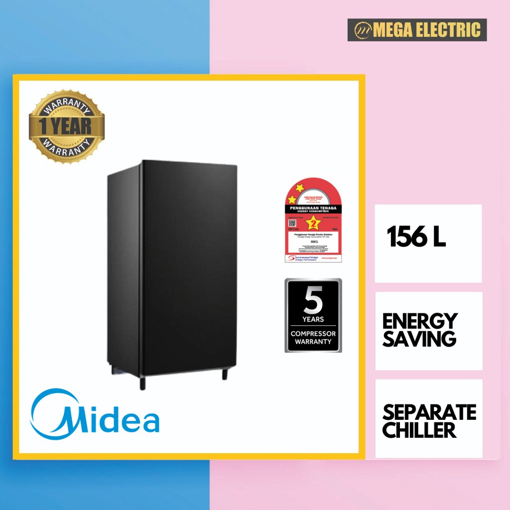 Midea 156l 1 Door Fridge Md Ms 196b Refrigerator Shopee Malaysia