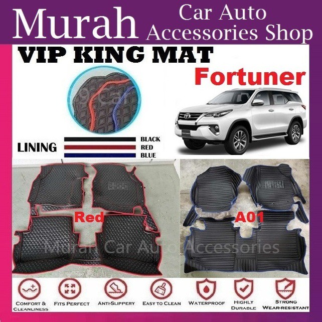 Toyota Fortuner 20162022 VIP KING MAT CAR CARPET FLOOR MAT 3 Row