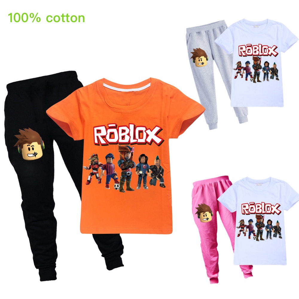 Roblox T Shirt Long Pants Children S Clothing Set Kids Clothes Shopee Malaysia - handsome roblox gfx boys