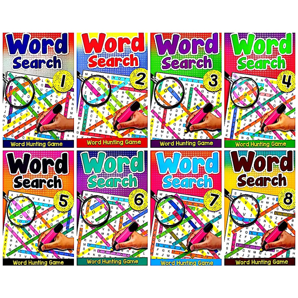 Word Search Book 1-8 . Word Hunting Game . Mind To Mind . { READY STOCK } F22