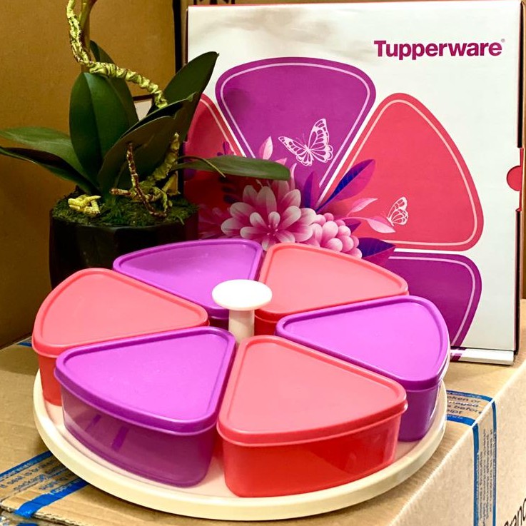 TUPPERWARE MODULAR CAROUSEL | BEKAS SIMPAN KUIH RAYA | RENCAH LAKSA MEE