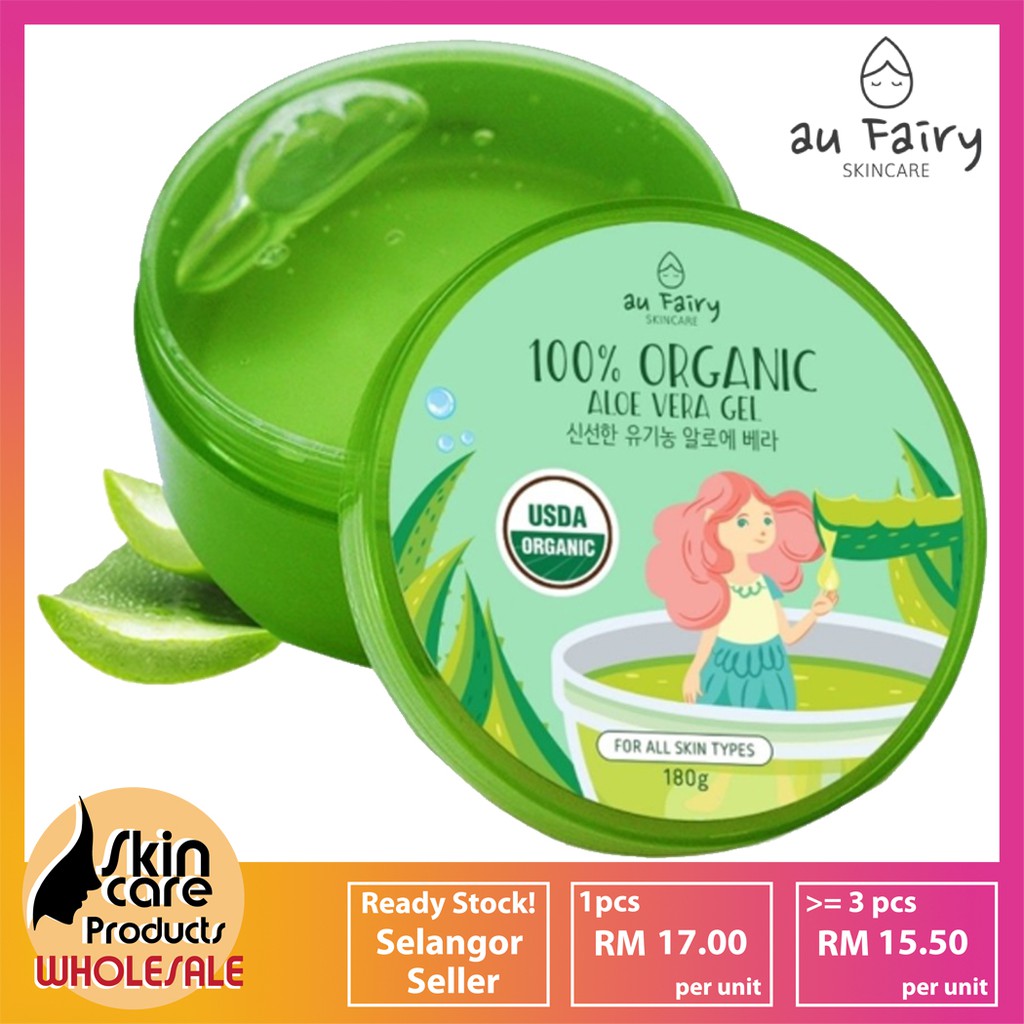 Au Fairy Soothing Spell Aloe Vera Gel 100 Organic Skincare Products 180g Shopee Malaysia