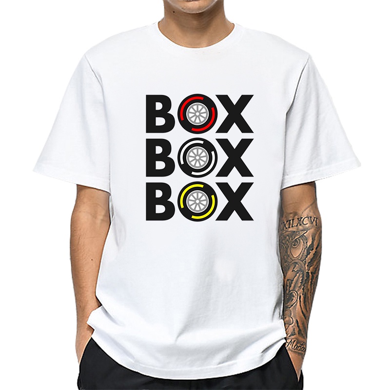 2022 Box Box Box F1 Tyre Compound V2 Men T Shirt Formula 1 Print Tops Clothing Funny Short Sleeve Fashion Loose Tee Street Shirt