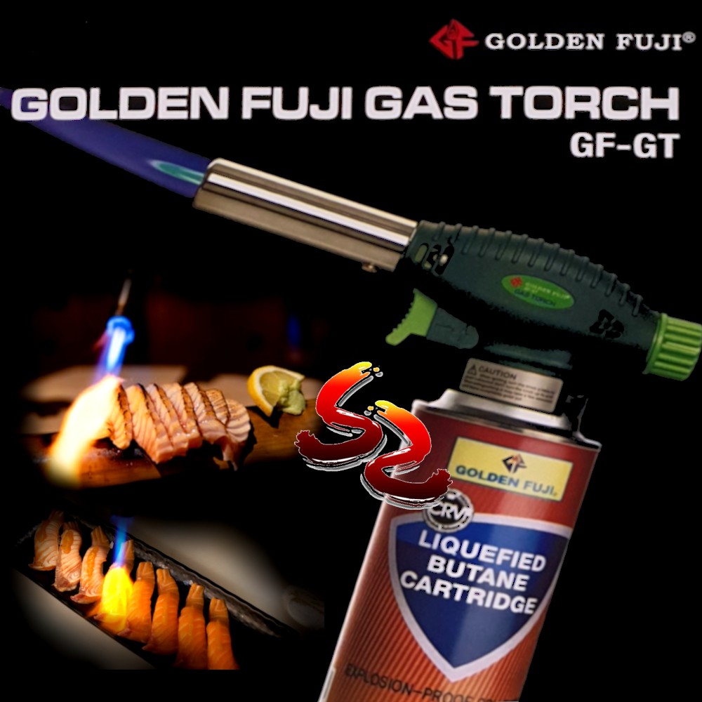 Golden Fuji Gas Torch GF-GT Portable Metal Flame Gun Butane Gas Torch Flaming Thrower Camping Kitchen Ware