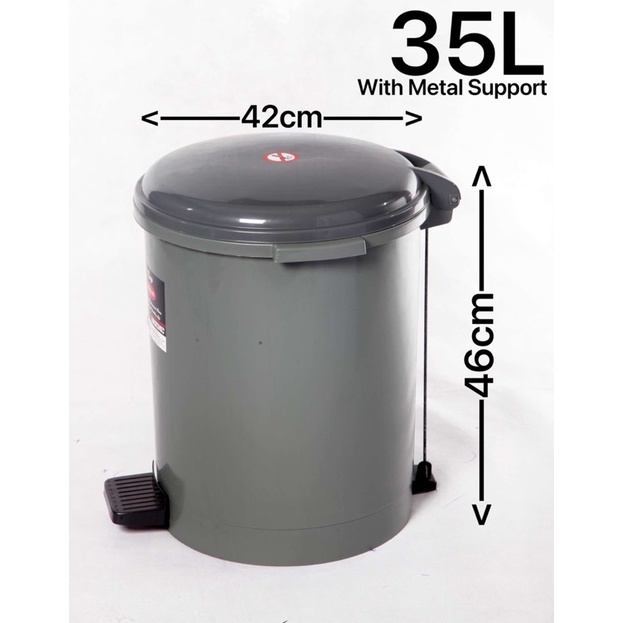 MAXONIC 35L Big Pedal Dustbin 4323 / Step Dustbin / Tong Sampah Pijak