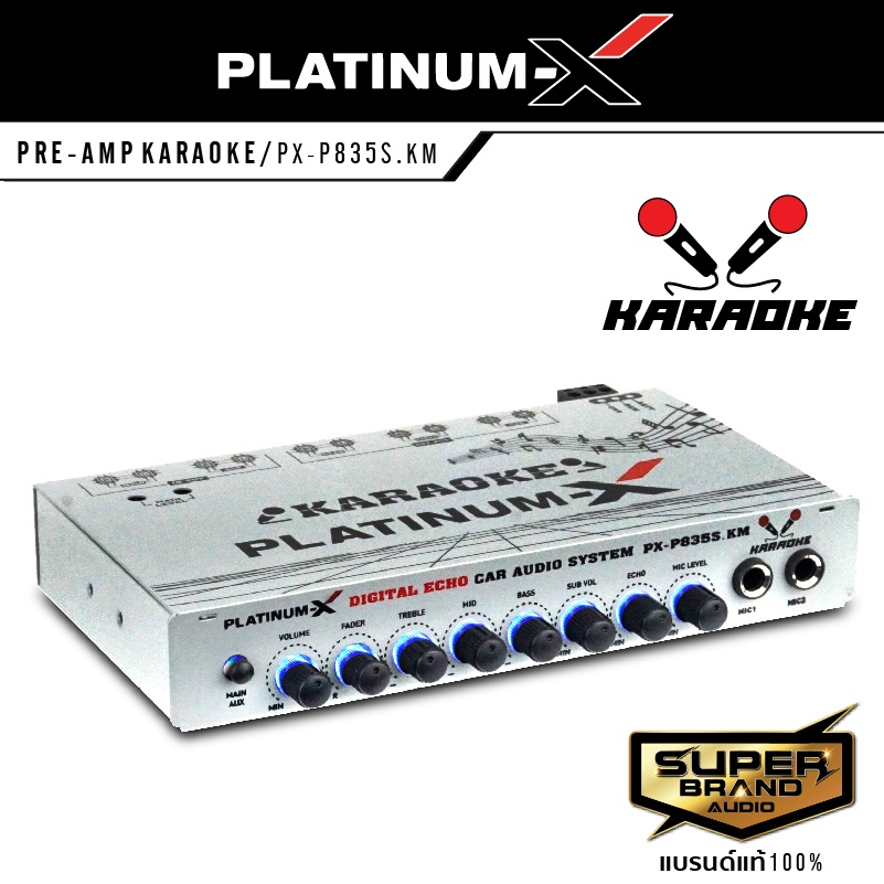 Platinumx Karaoke preamp, 2 mic jacks, good sound, singing immediately