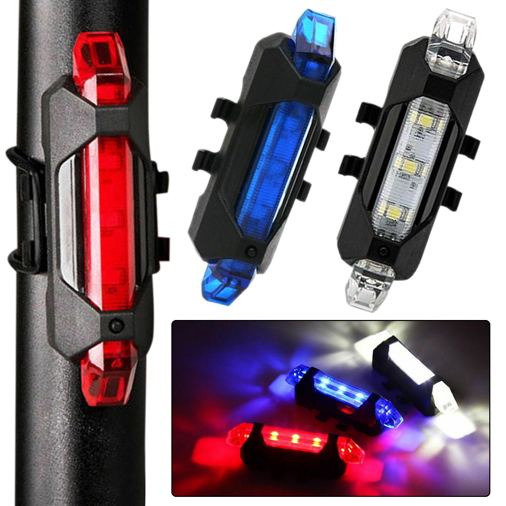 MTB Bicycle USB Rechargeable Bike Tail Light Safety Cycling Warning