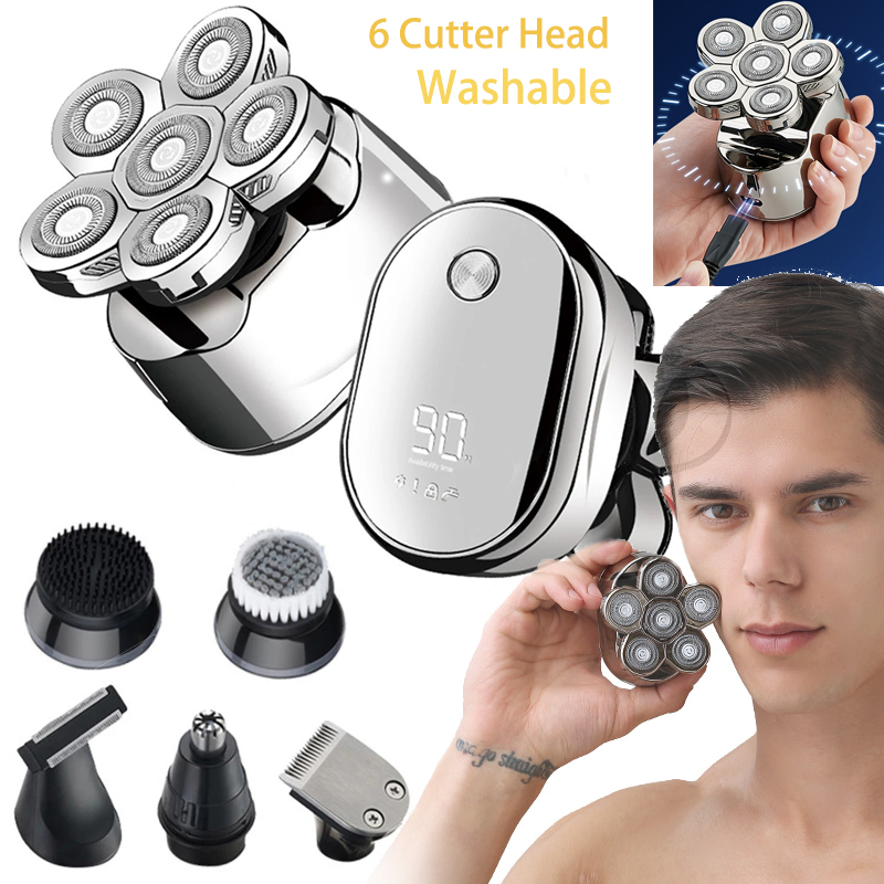 Multi Grooming Kit Digital Display Electric Shaver Hair Trimmer Beard Electric Razor Wet Dry Men Face Nose Body Shaving Machine