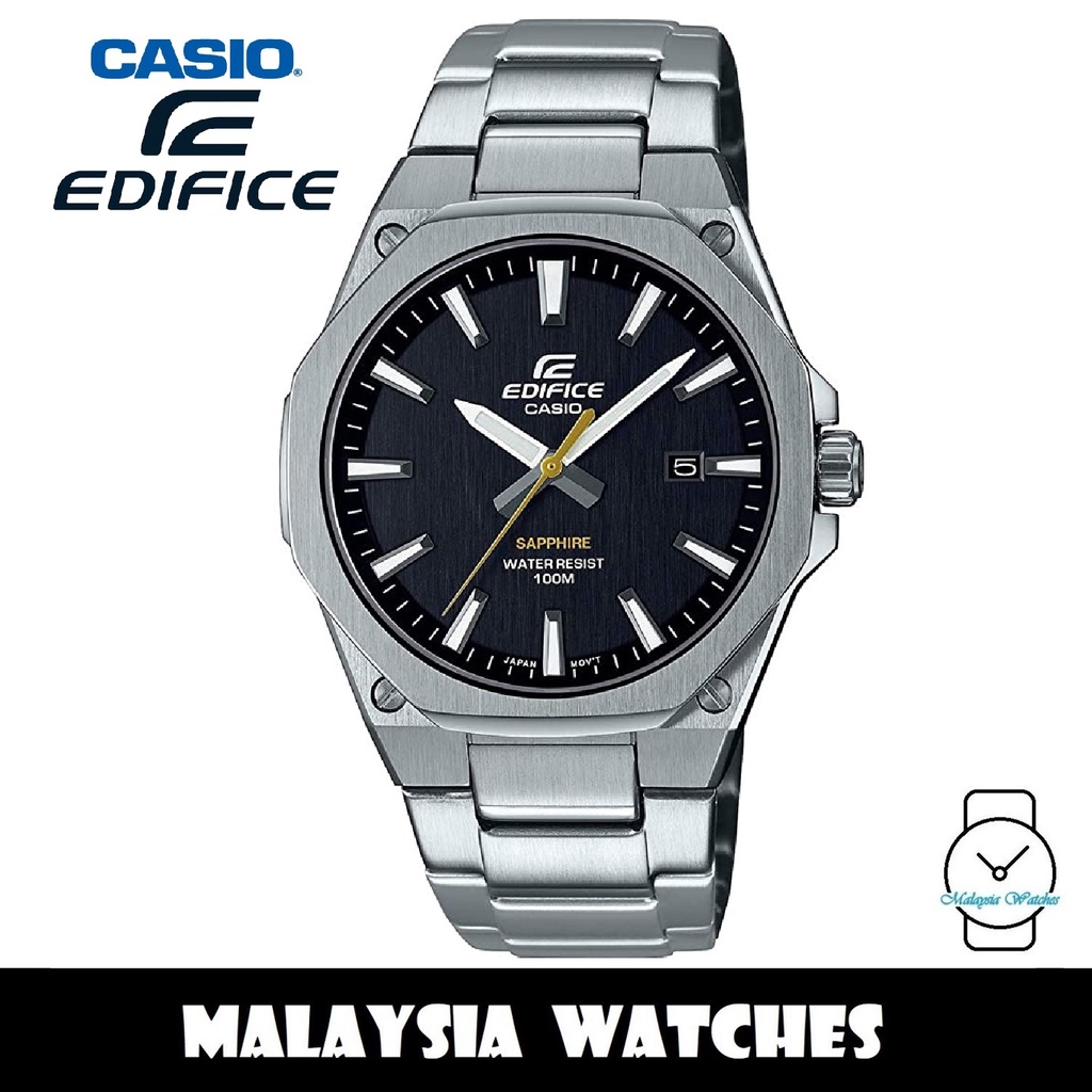 (100% Original) Casio Edifice EFR-S108D-1A Quartz Black Dial Sapphire ...