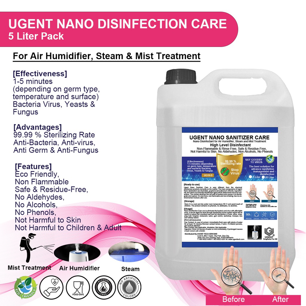 Nano Disinfection Liquid for Air Humidifier Steam and Mist Spray