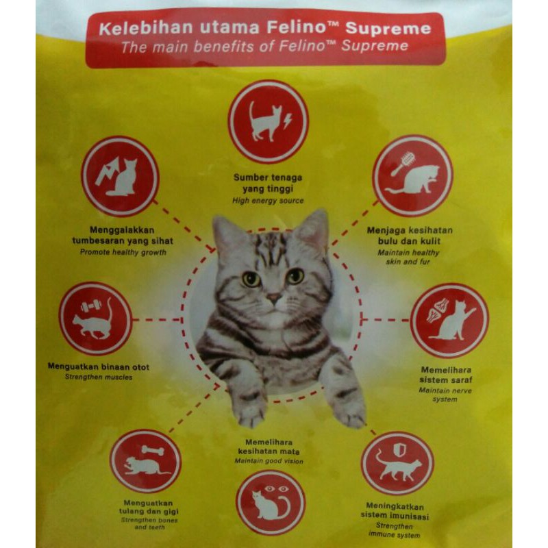 FELINO SUPREME CAT FOOD 1.2kg Shopee Malaysia - kelebihan memelihara
kucing