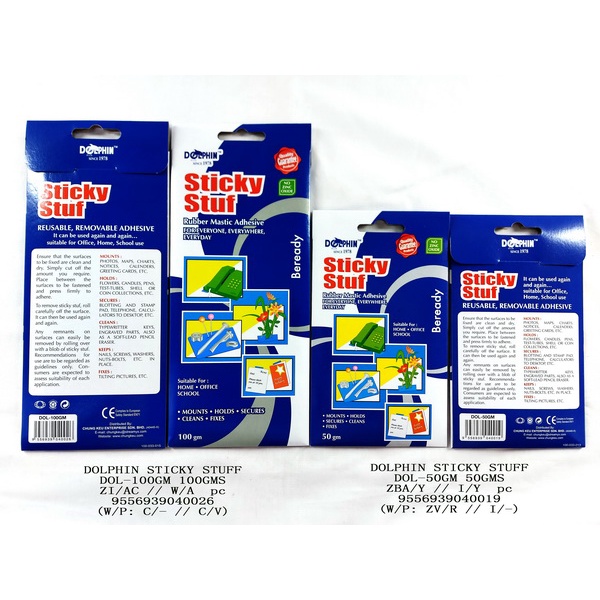 (3pkts) DOLPHIN DOL-100GM 100gms STICKY STUFF / TACK-IT x 3pkts