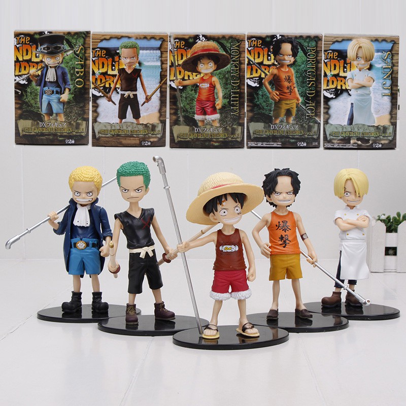 Dx One Piece Childhood Luffy Roronoa Zoro Sanji Sabo Ace Action - roblox skin luffy