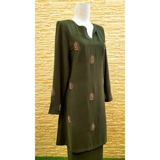  BAJU  KURUNG  MELATI OLIVE  GREEN  Shopee Malaysia