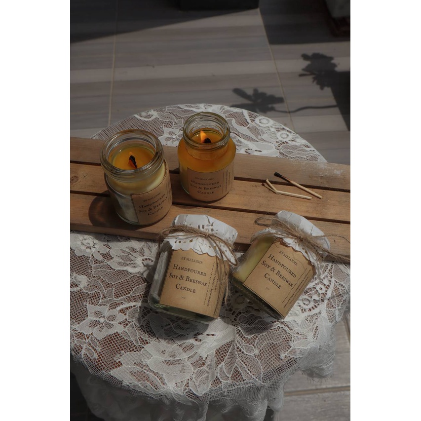 byMelodie Vintage Handpoured Soy& Beeswax Candle - Eco-friendly Sustainable Scented Candles