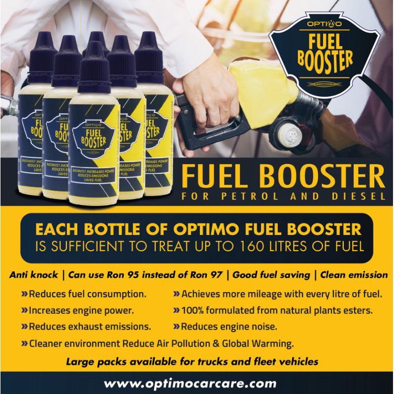 Optimo Fuel Booster for Petrol and Diesel 38ml x 5 bottles Shopee