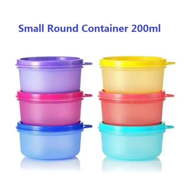 Tupperware Small Round Container 80ml (2 PCS) or Mini Round Container 30ml  (2 PCS) - Yellow / Purple / Blue