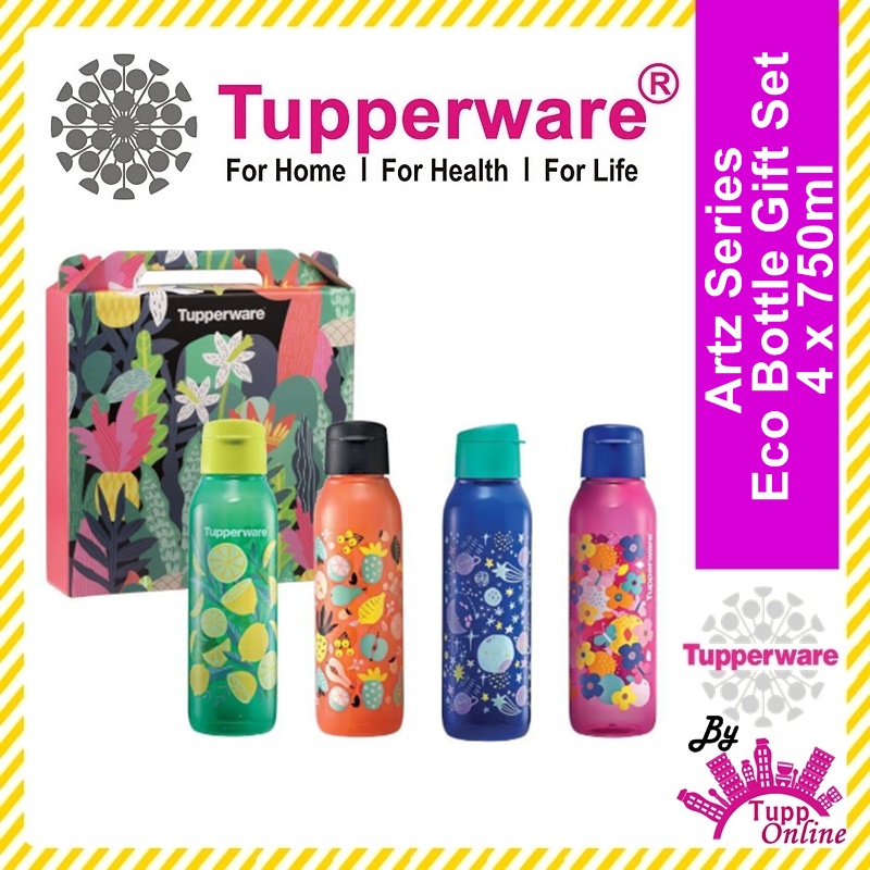 Original TUPPERWARE Artz Series Eco Bottle Gift Set (4x) 750ml [ Ready Stock ]