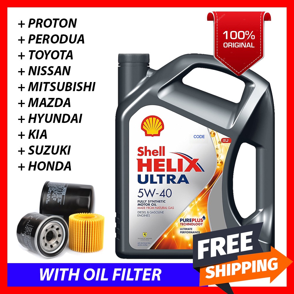 *With Original Oil Filter* Shell Helix Ultra 5W40 Fully 