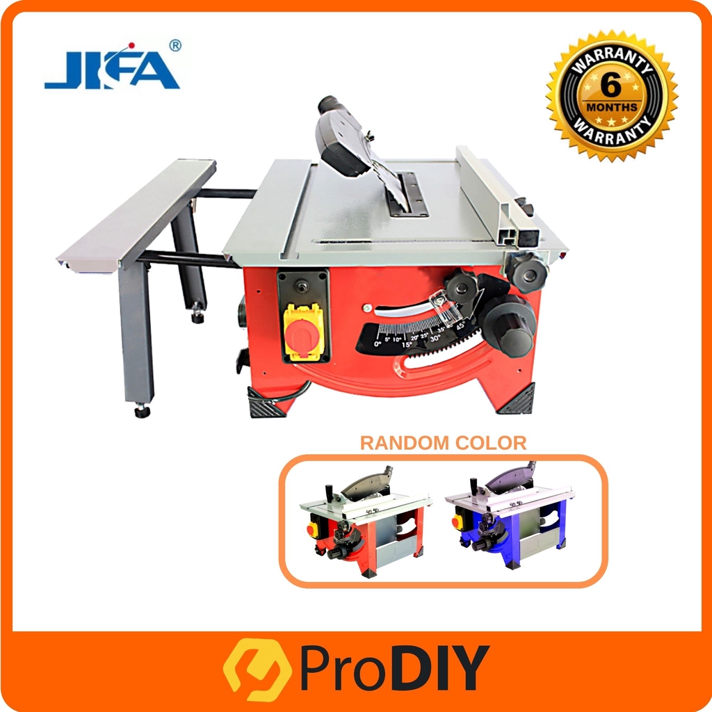 JIFA 72102 1200W Mitre Table Saw Wood Working Cutting Machine Extendable Table Extended Table  - Red Blue
