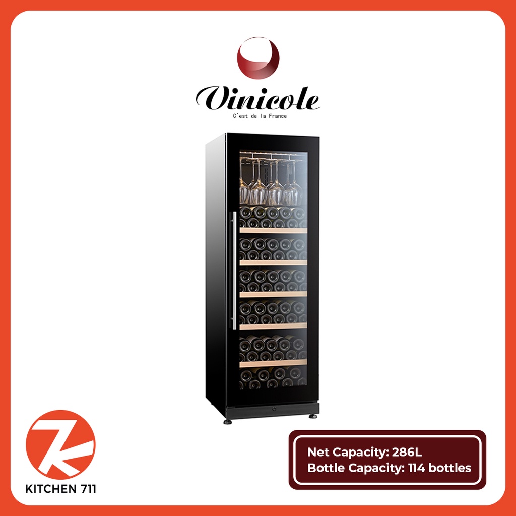 (Pre-Order) VINICOLE Single Zone Compressor Wine Cooler VI110S (Free Standing)