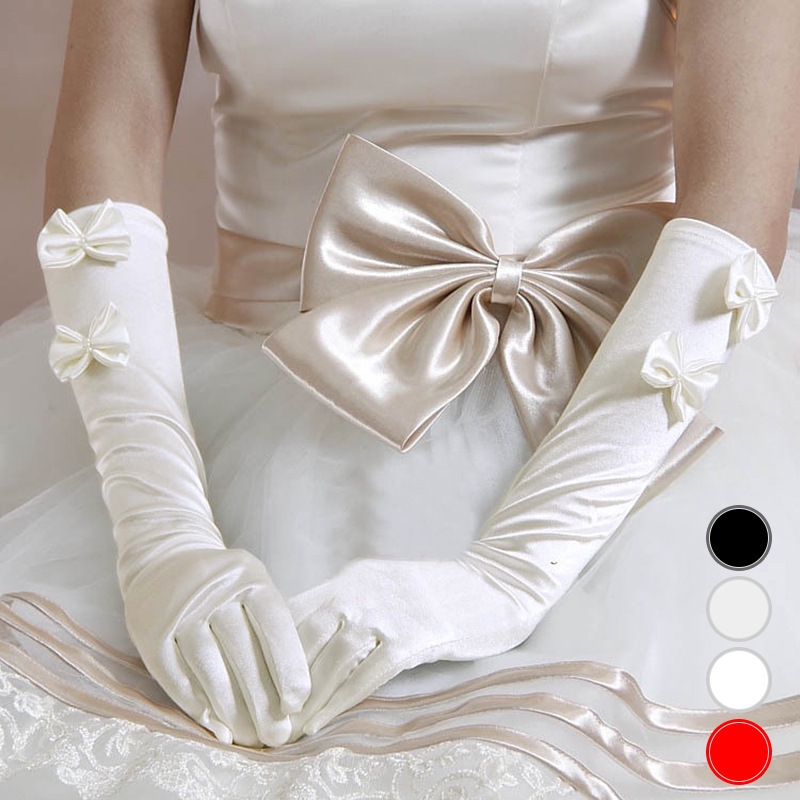 satin prom gloves