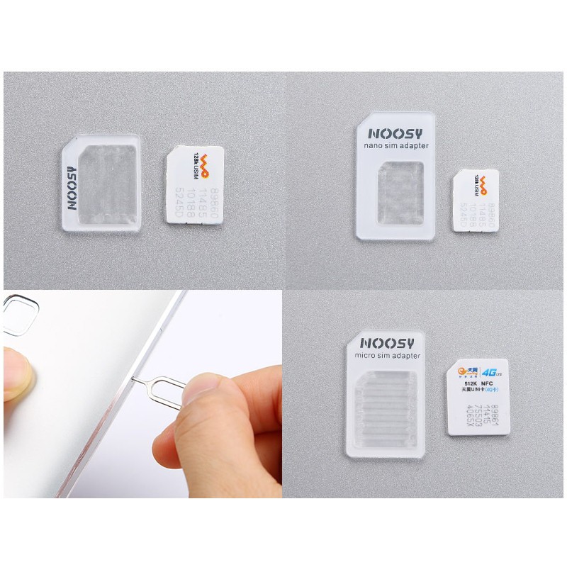 3 In 1 Nano Sim Adapter For Iphone 7 7 Plus 6 6 Plus 5 4 4s White Shopee Malaysia