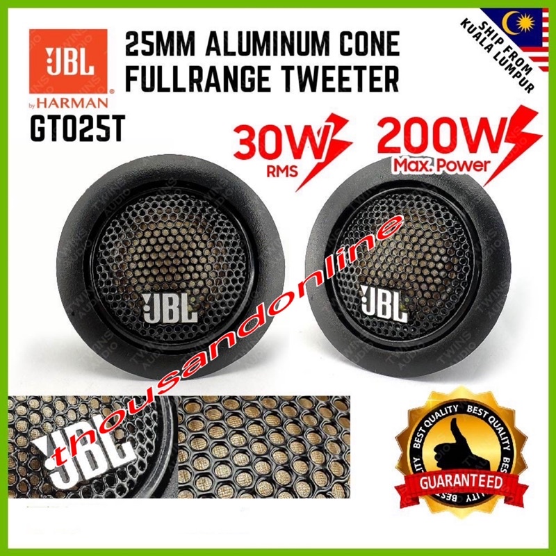 JBL 25MM ALUMINIUM CONE FULL RANGE TWEETER GT025T Shopee Malaysia