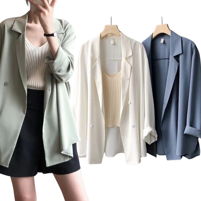 Korean style sunscreen chiffon blazer women blazer thin design small