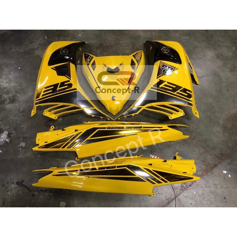 HLD Cover Set Custom LC135 V4/V5/V6/V7 Yellow Sticker Chrome Black/Chrome  Gold/Rainbow Carbon | Shopee Malaysia