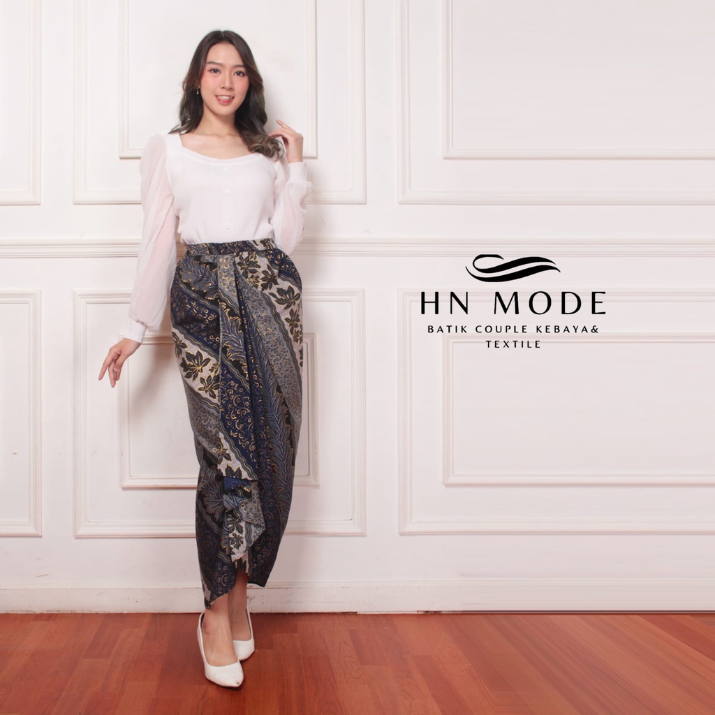 HN MODE - Instant batik pleated skirt ready to wear with the latest floral motif modern kebaya bottoms for parties, invitations & bridesmaids