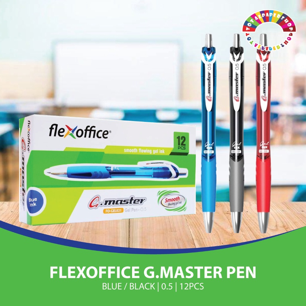 Flexoffice G.master Gel Pen 0.5/Blue/Black (12pcs/ box) Shopee Malaysia
