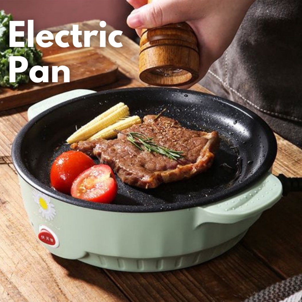 [Malaysia Stock 3 plug Pin] 26cm Korean Non Stick Smokeless Electric BBQ Teppanyaki Frying Pan Cookware Kuali BBQ 烧烤炉