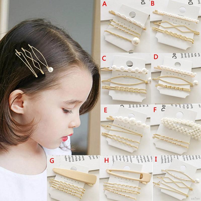 Se7en Kids Girls Hair Clips Cute Pearl Design Hair Pin Children