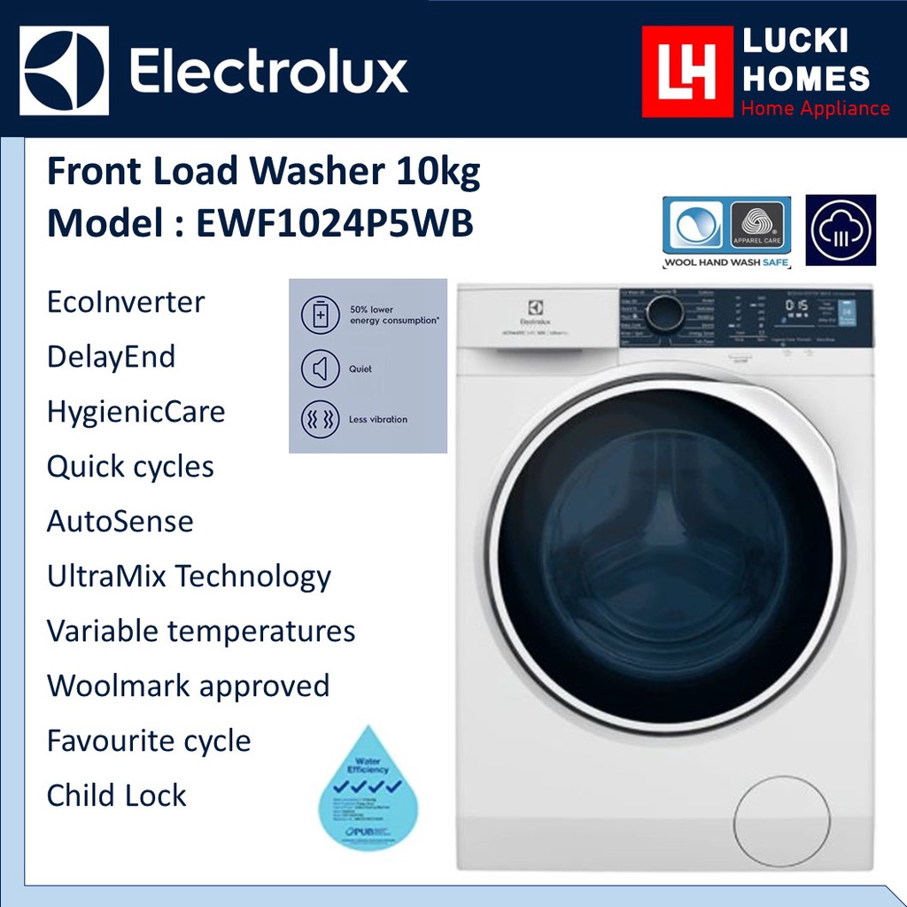 [NEW MODEL] Electrolux 10kg UltimateCare 500 front load washer Washing ...