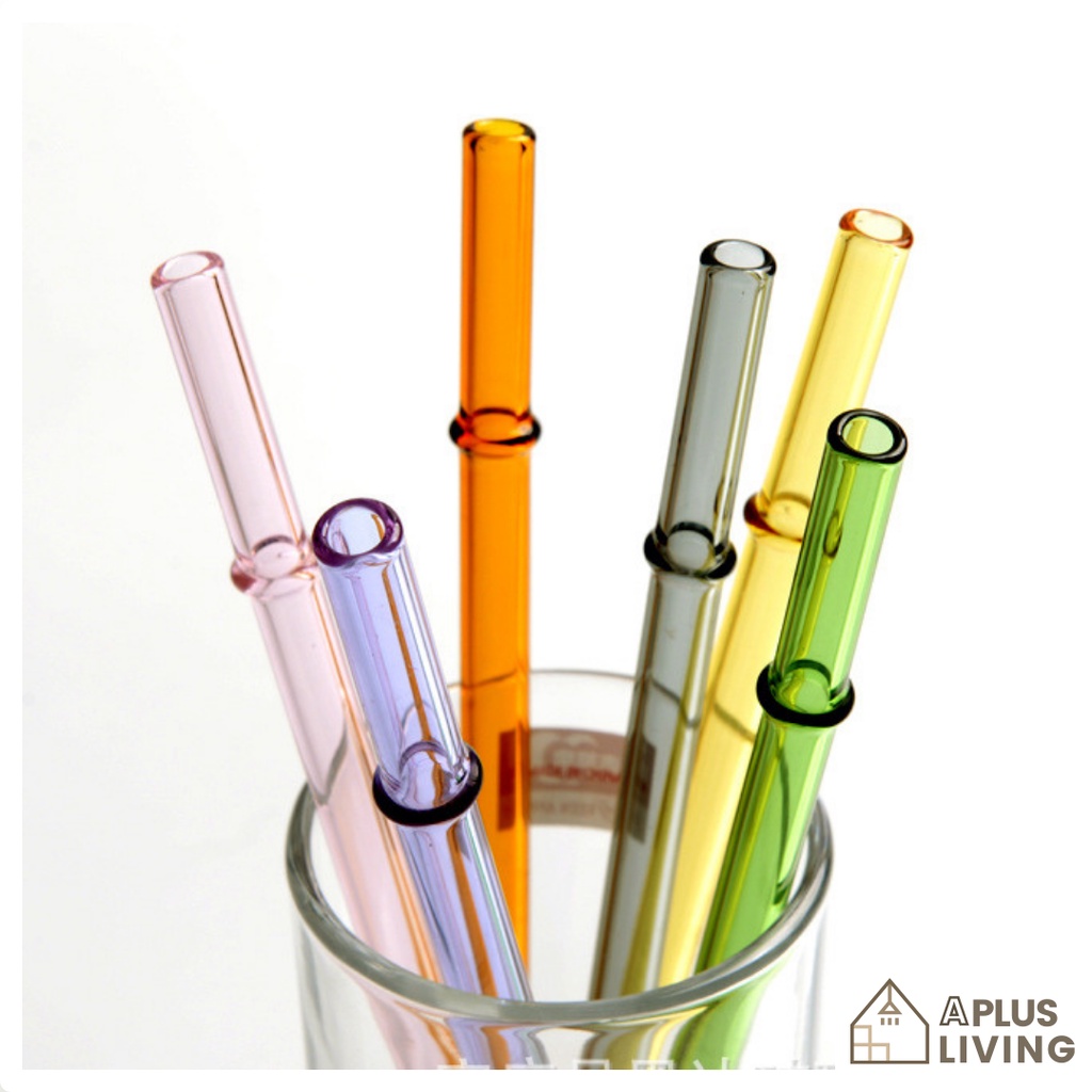 23cm Long Straw Eco Friendly Straight Straw High Borosilicate Glass Straw Reusable Straw Colorful Glass Straw 玻璃吸管