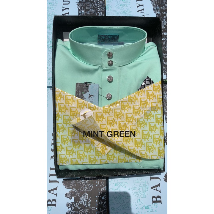 BAJU MELAYU Mint Green Slim Fit MAGNIFICENT 3.0 ELRAH EXCLUSIVE 2022