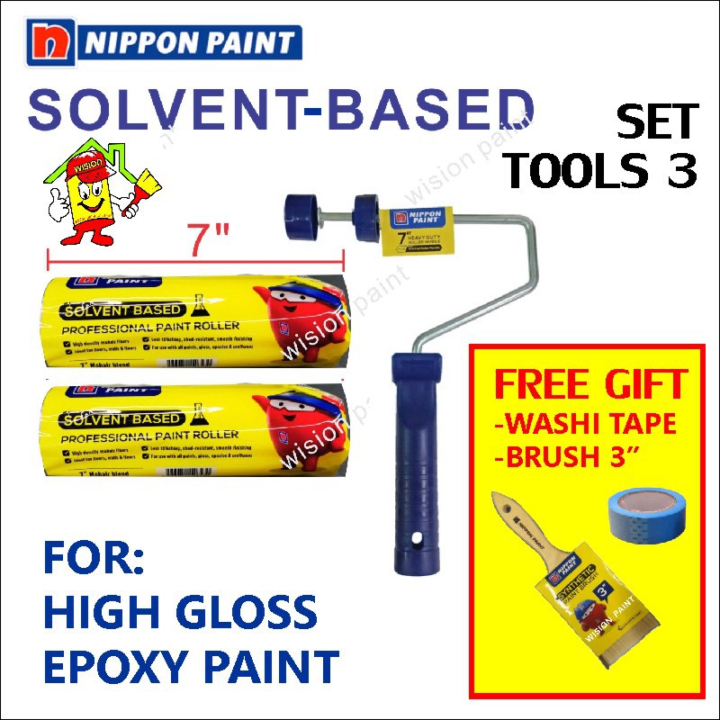 7 INCH Nippon Paint Solvent Based Roller Set Tools For High Gloss Epoxy Finish SET TOOLS 3