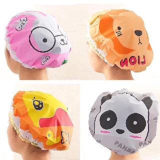 Cartoon Animal Graphics Shower Cap for Kids and Adults