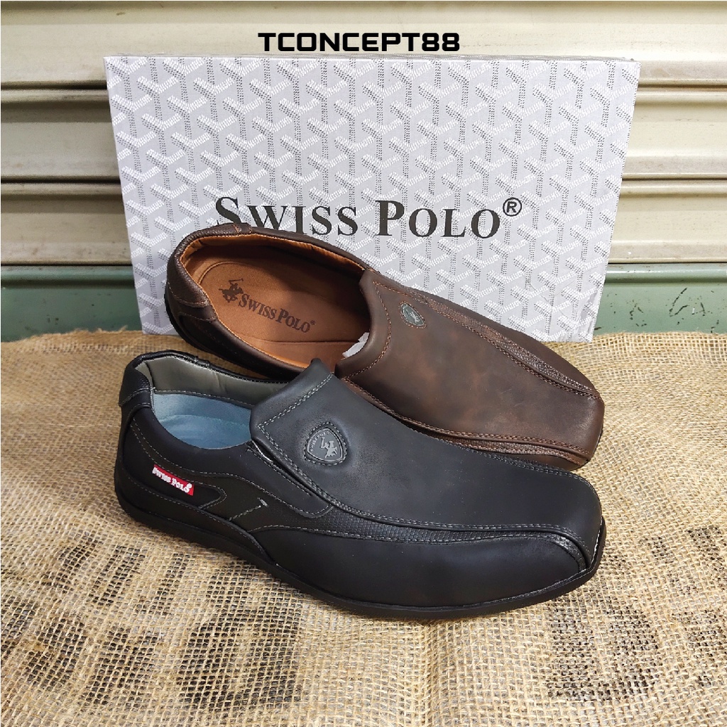 Swiss Polo Men's PU Leather Comfort Shoes/ Kasut Kasual Lelaki | Shopee  Malaysia