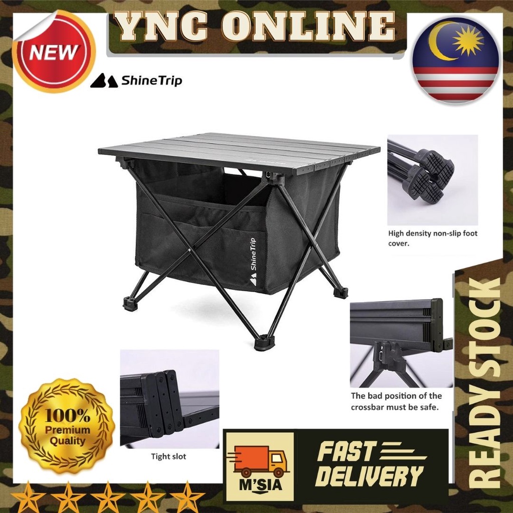 Shine Trip Outdoor Barbecue Foldable Table Camping Folding Table