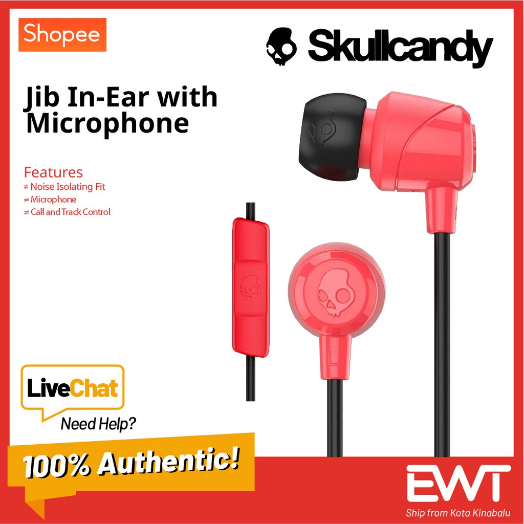 Skullcandy Jib Wired Earbuds With Microphone 100 Original Shopee Malaysia 4702