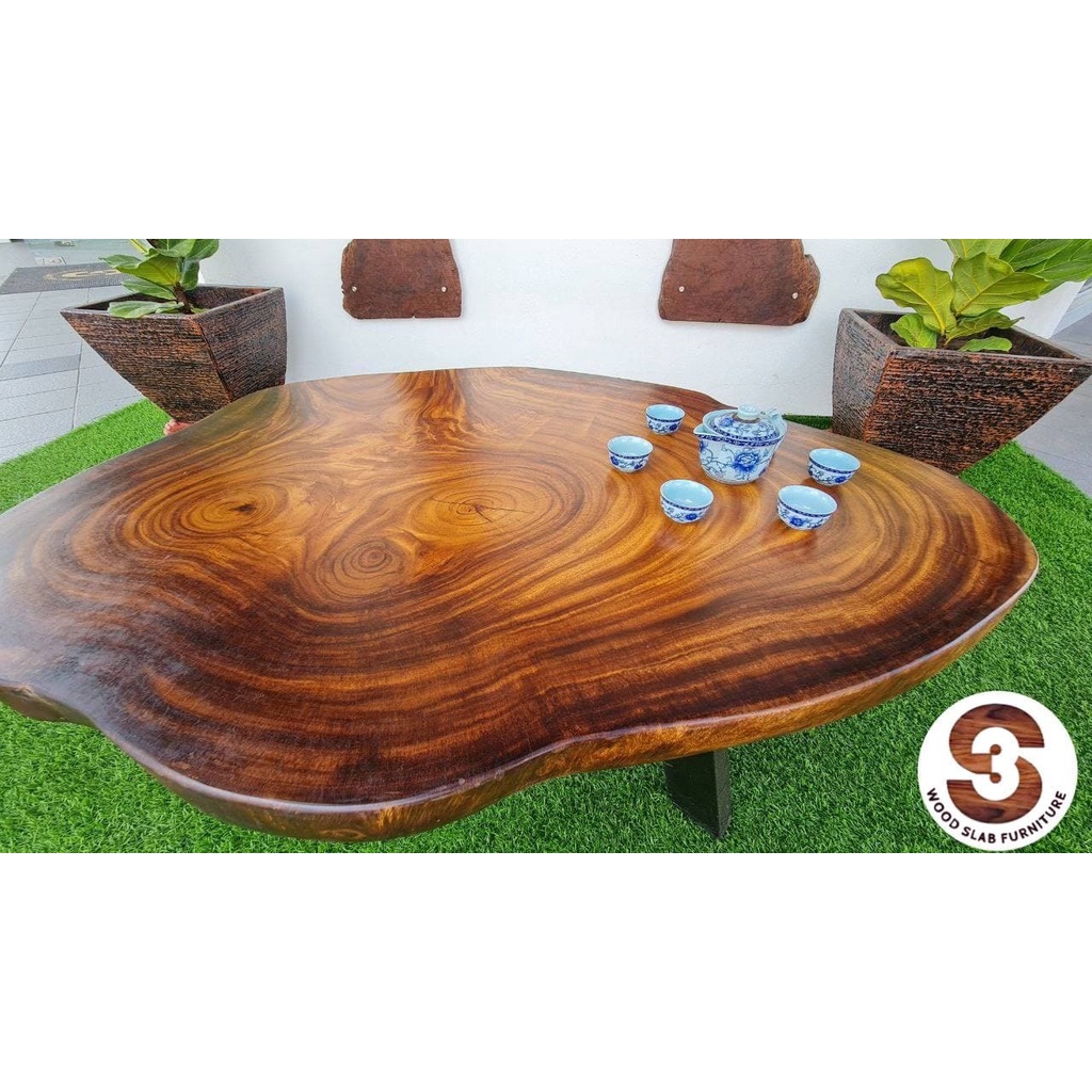 Solid Wood Coffee Table - Rain Tree Coffee Table | Shopee Malaysia