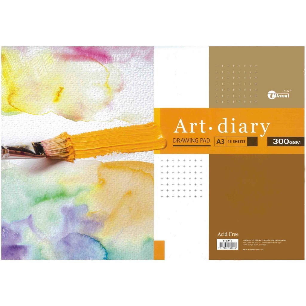 Ukami 300gsm A4/A3 Art Diary Drawing Block / Drawing Pad / Kertas Lukisan (15s)