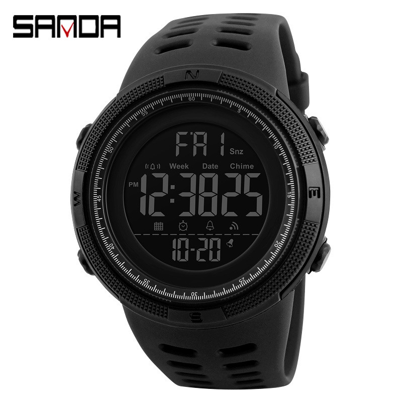 SANDA Men's Waterproof Chronograph Sports Watch with LED Display