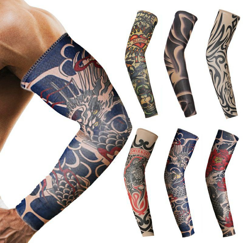 Arm Sleeve, Hand sock Tatoo. Anti UV / Dust Outdoor motocycle cycling. Sarung lengan Jenis Lembut. tattoo tatoo Sepasang