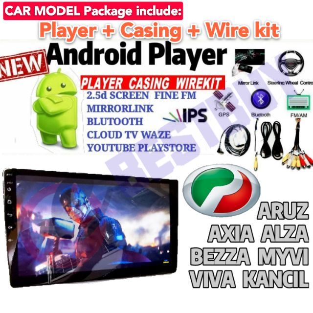 BIG SCREEN PERODUA ANDROID ALZA Viva Myvi Axia Bezza 2+16g 